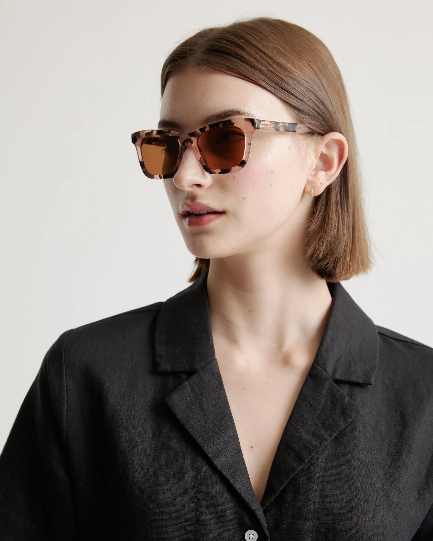 Luna Polarized Acetate Sunglasses - Narrow / Tan Tortoise with Brown Lens