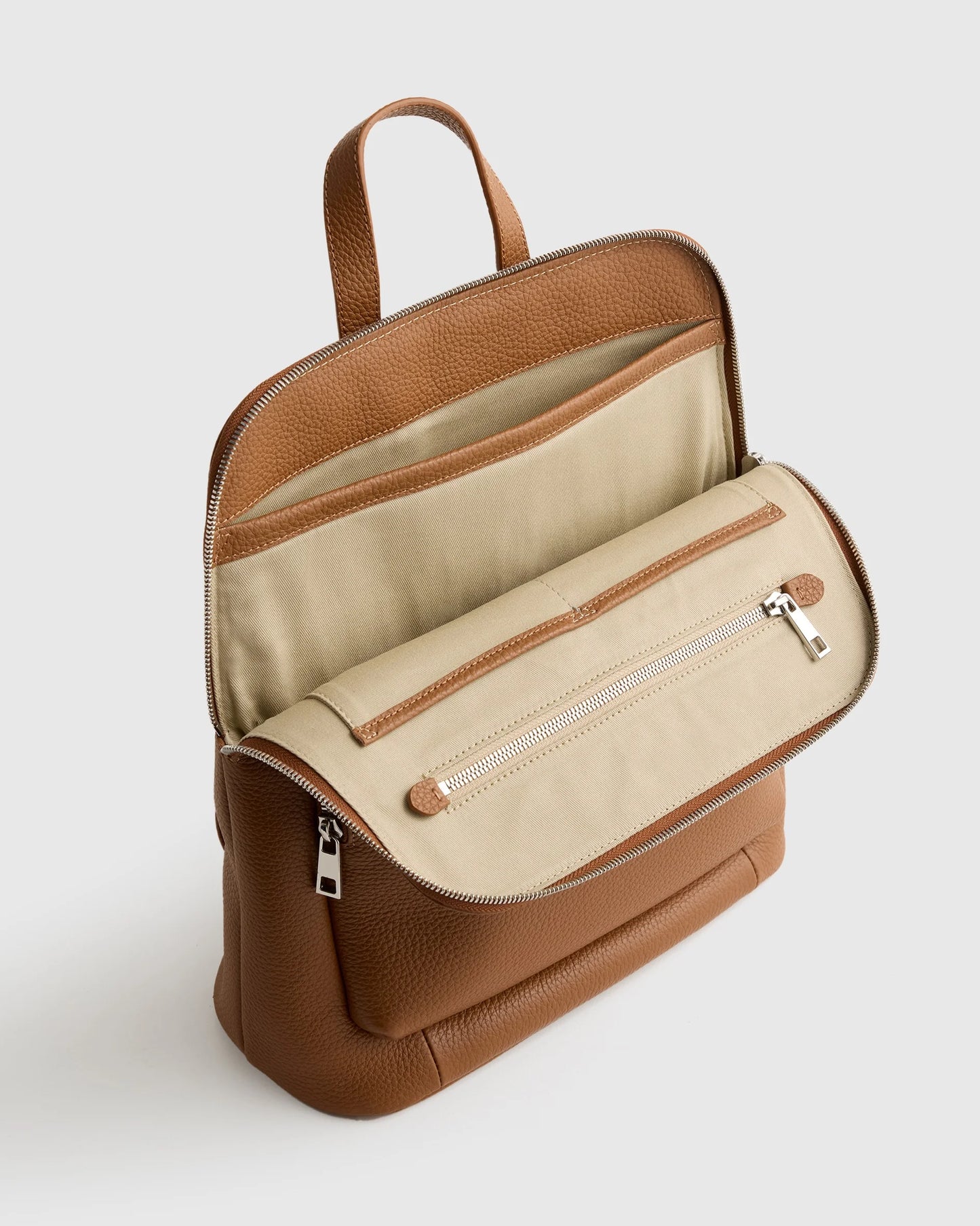 Italian Leather Convertible Backpack - One Size / Black