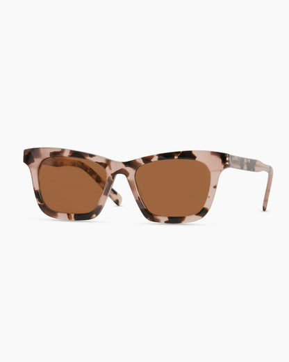 Luna Polarized Acetate Sunglasses - Narrow / Tan Tortoise with Brown Lens