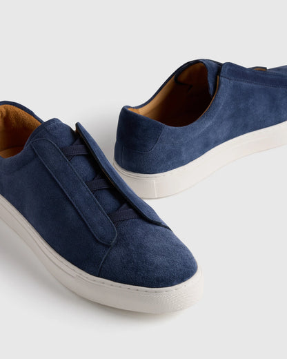 Italian Suede Tailored Sneaker - 7 / Fog