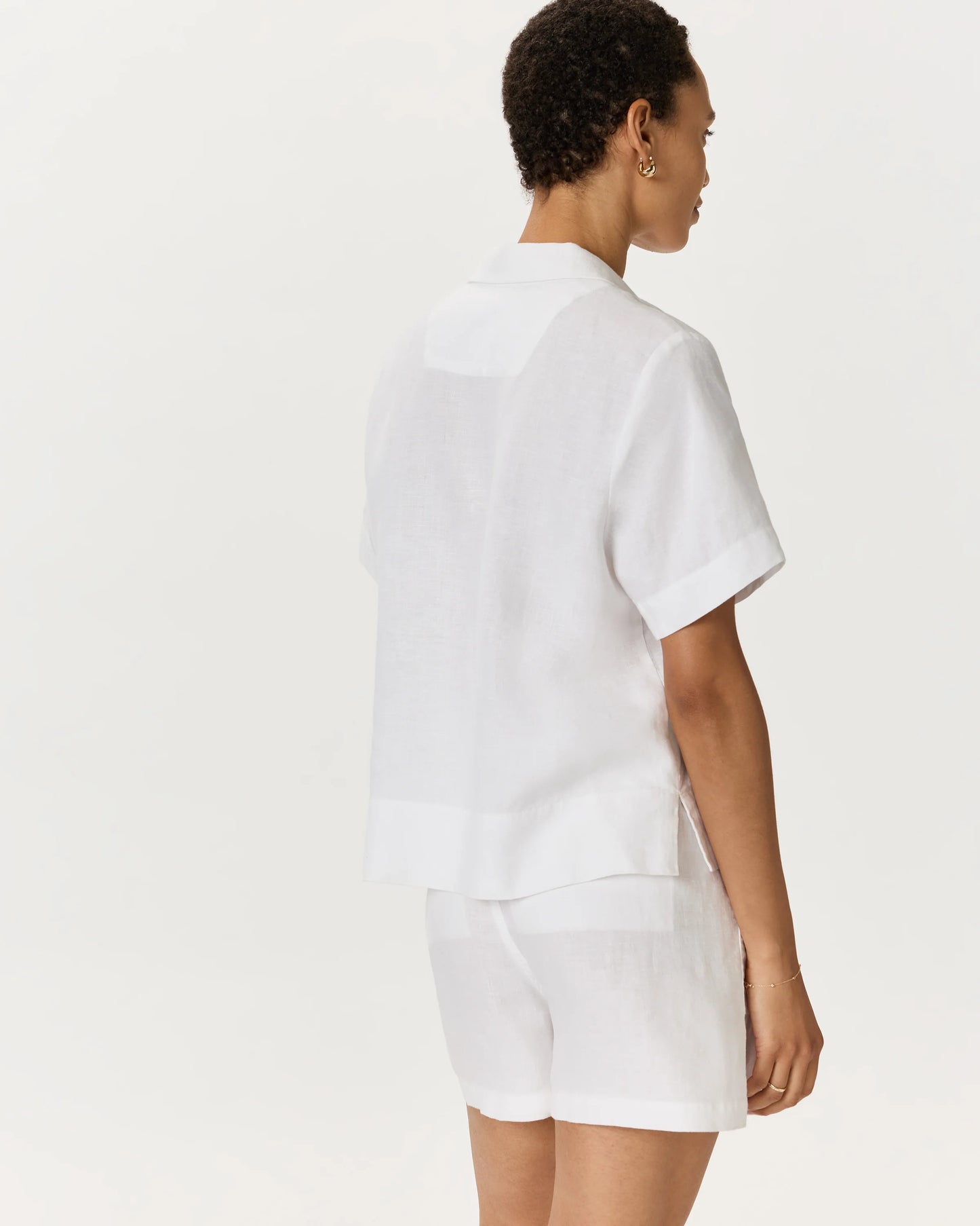 100% European Linen Short Sleeve Shirt - XS / Moonstone Blue