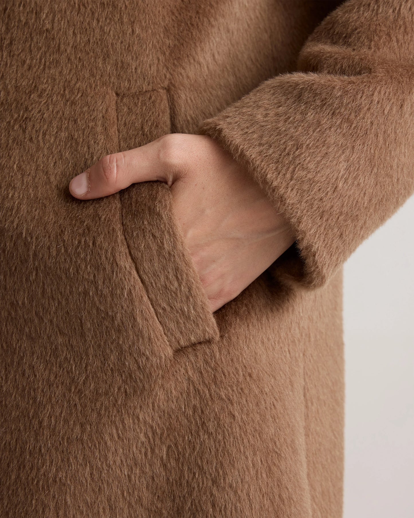 Alpaca-Wool Stand Collar Coat - XS / Rustic Brown