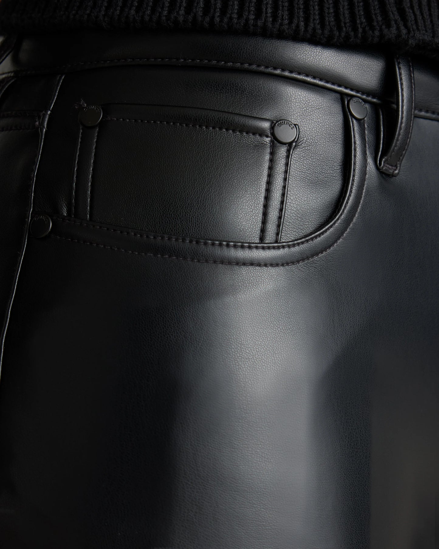Vegan Leather Straight Leg Pants - 0 / Espresso
