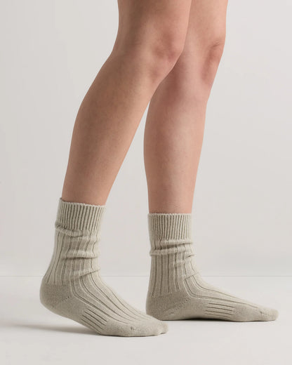 Merino Cashmere Blend Ribbed Crew Sock (3-Pack) - S / Solid Neutral Multi Pack