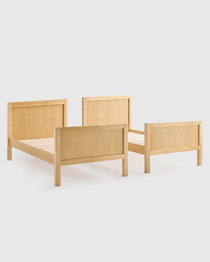 Natural Wood Twin over Twin Convertible Bunk Bed - One Size / Natural Wood