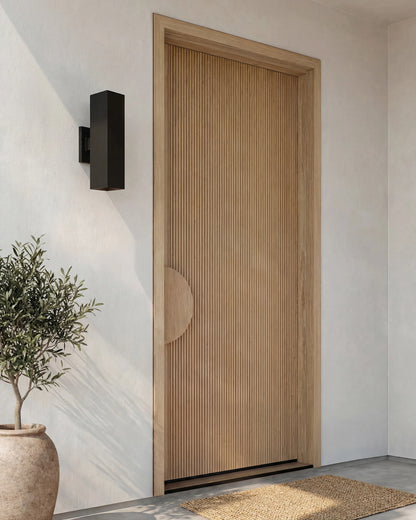 Outdoor Aluminum Rectangle Wall Sconce - One Size / Black