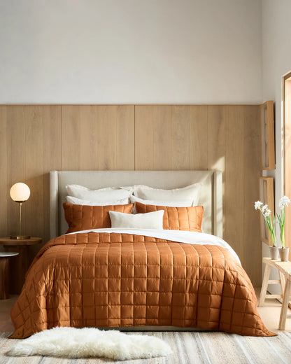 Bamboo Box Quilted Sham Set - Standard / Sage
