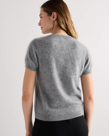 Women's Brushed Cashmere Tee - XS / Ivory