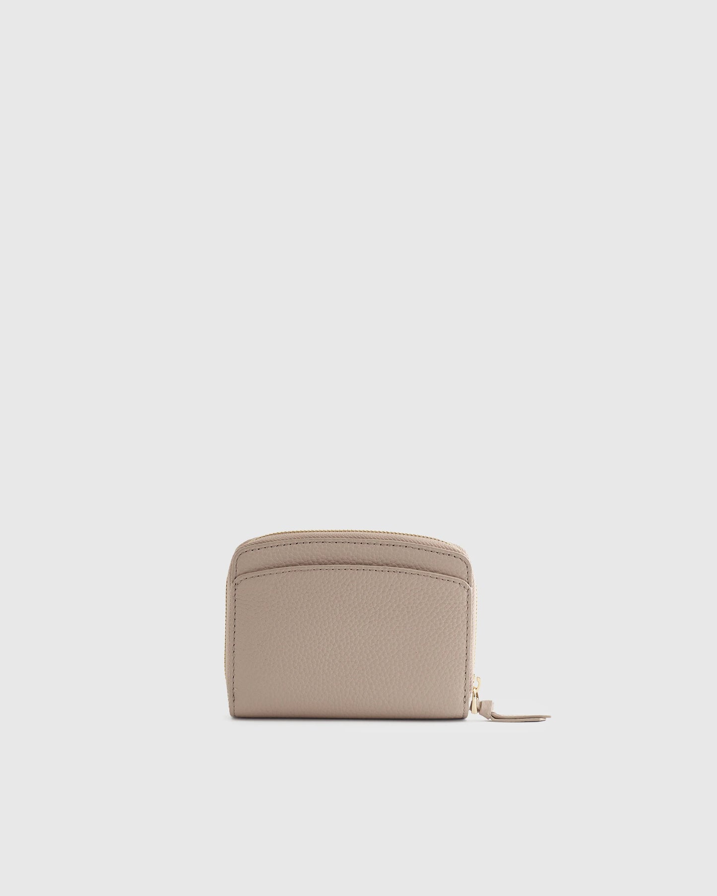 Italian Pebbled Leather Compact Wallet - One Size / Cognac