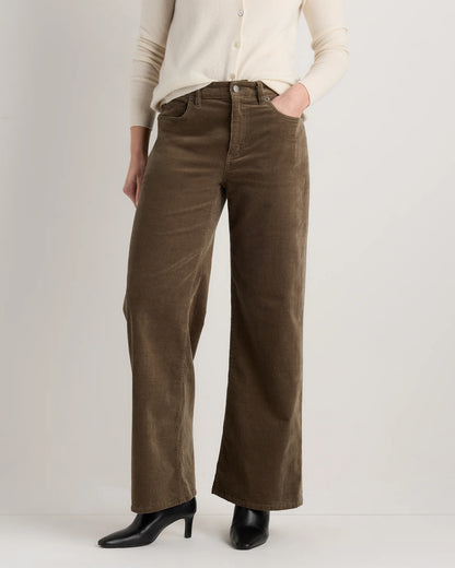 Organic Stretch Corduroy Wide Leg Pants - 0 / Black
