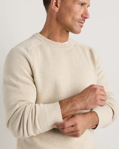 100% Organic Cotton Crewneck Sweater - S / Speckled Beige
