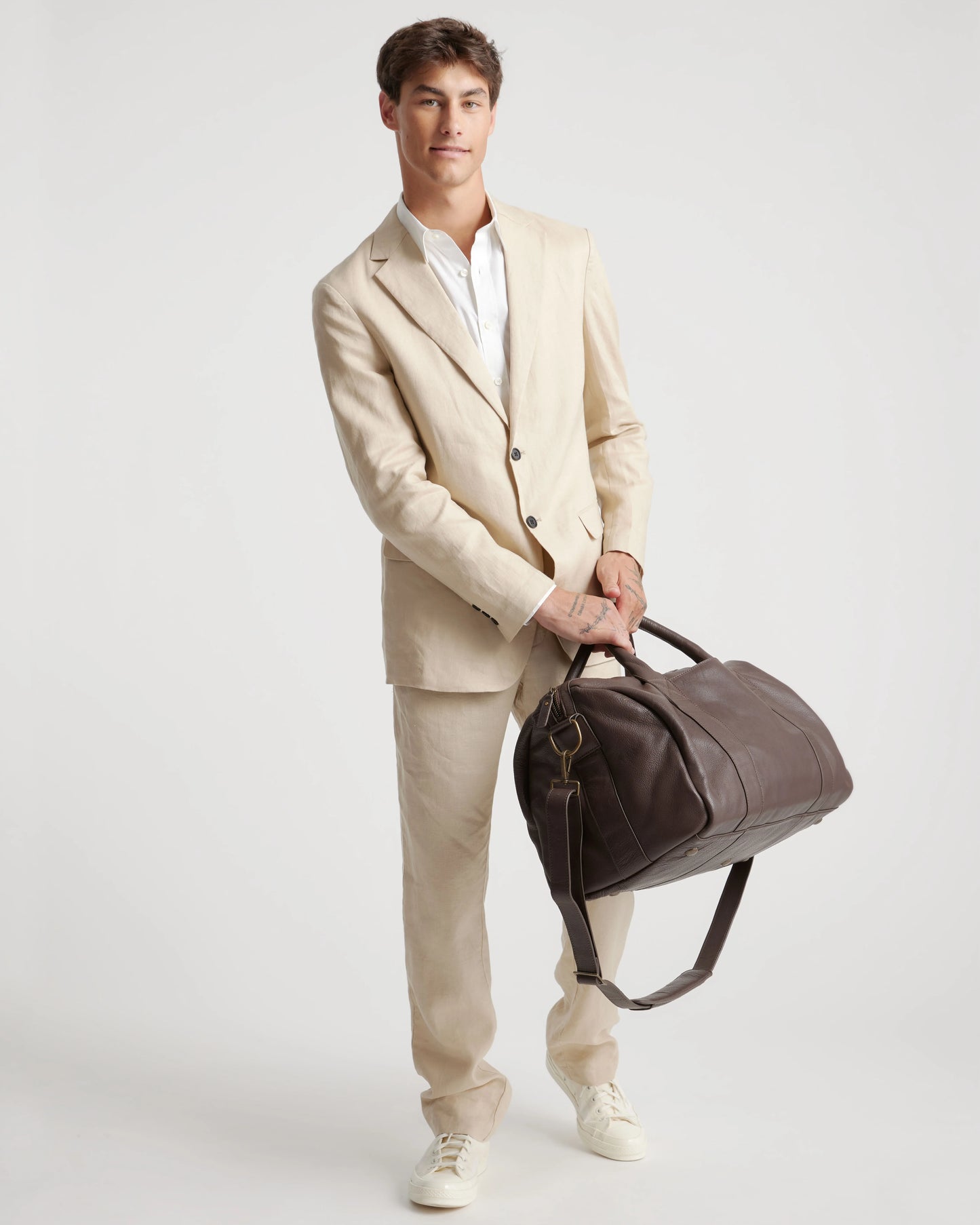 Nappa Leather Duffle Bag - One Size / Dark Brown