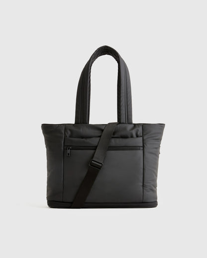 Water Repellent Puff Expandable Tote - One Size / Black