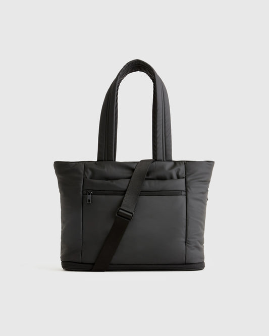 Water Repellent Puff Expandable Tote - One Size / Black