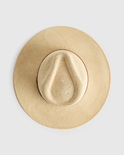 Toquilla Straw Crochet Fedora - S / Natural