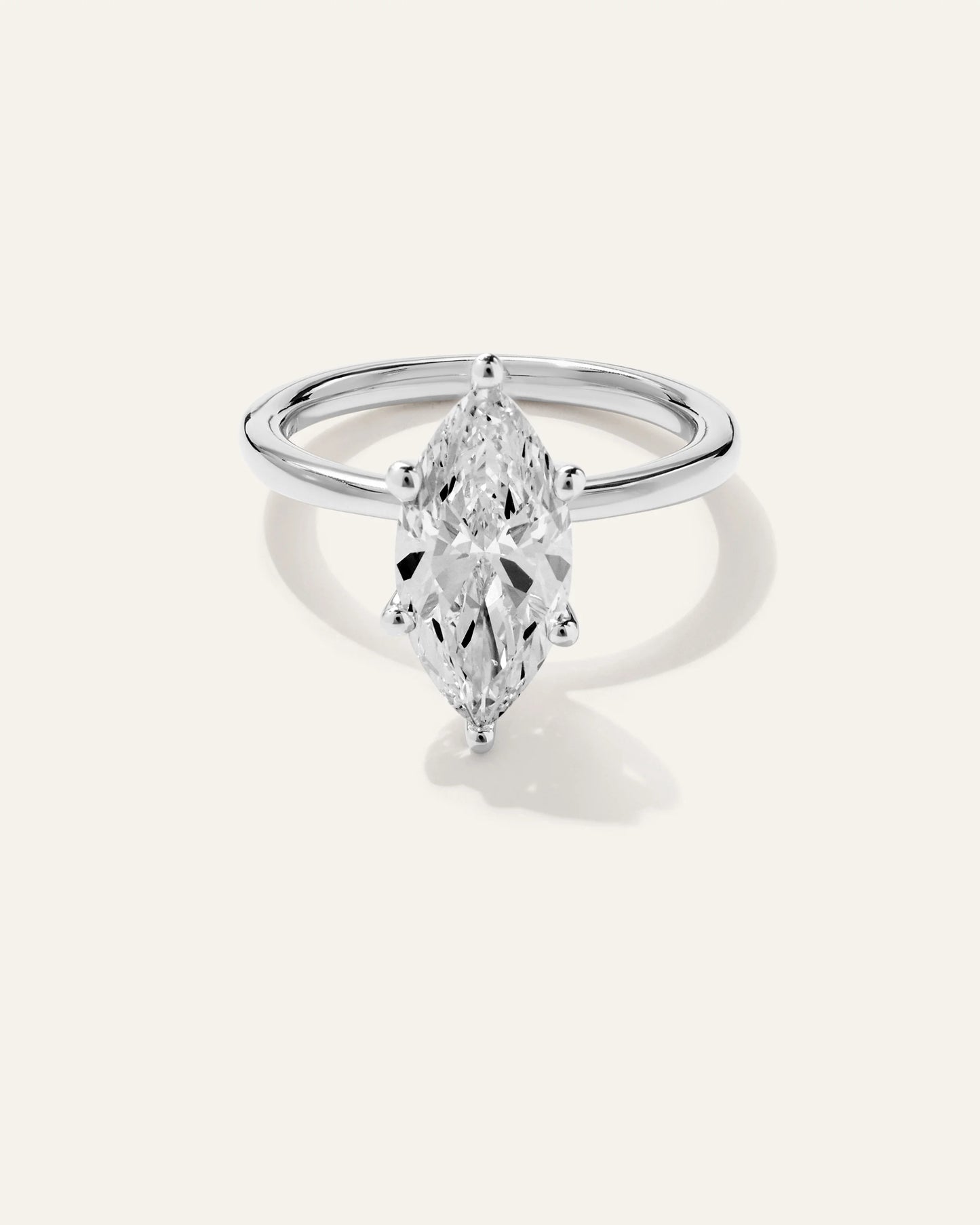 Lab Grown Diamond Marquise Comfort Fit Engagement Ring - 3ct - 4 / Yellow Gold