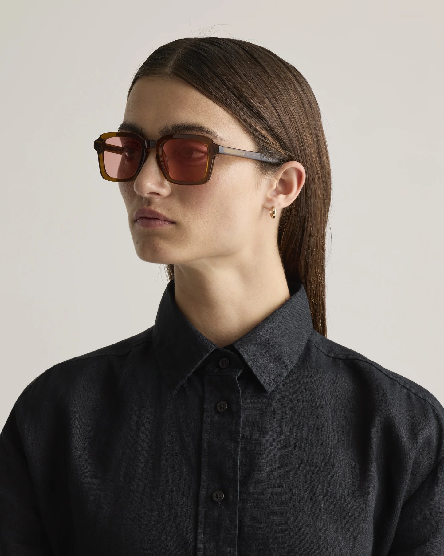 Tulum Polarized Acetate Sunglasses - Standard / Clear Spice with Deep Rose lens