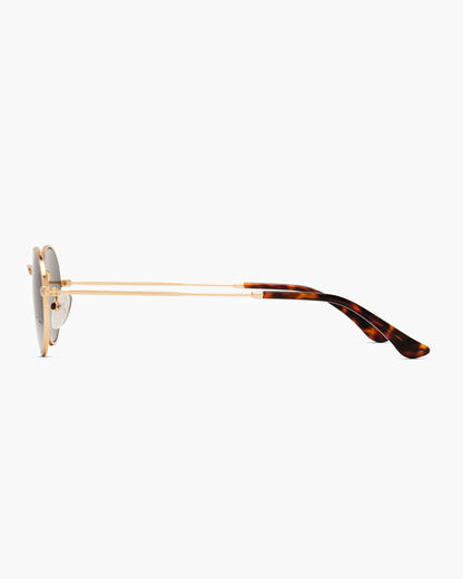 Venice Polarized Stainless Steel Sunglasses - Standard / Gold with Green lens