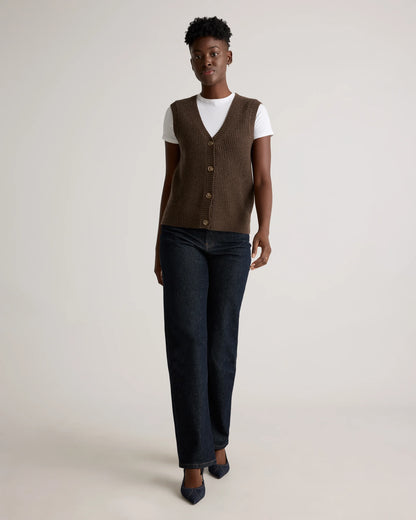 Mongolian Cashmere Fisherman Sweater Vest - XS / Oatmeal