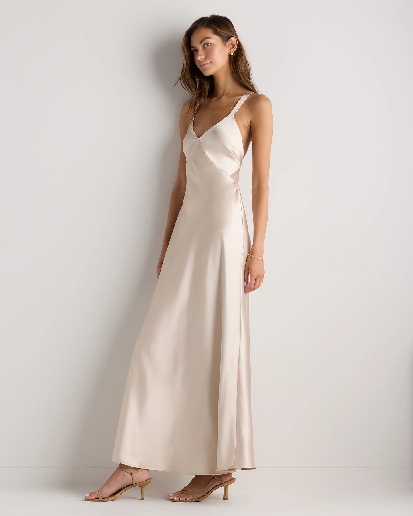 Bianca Stretch Satin Dress - 0 / Garden Sage Green
