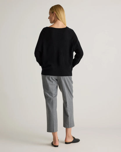 Mongolian Cashmere Boatneck Sweater - XS / Black
