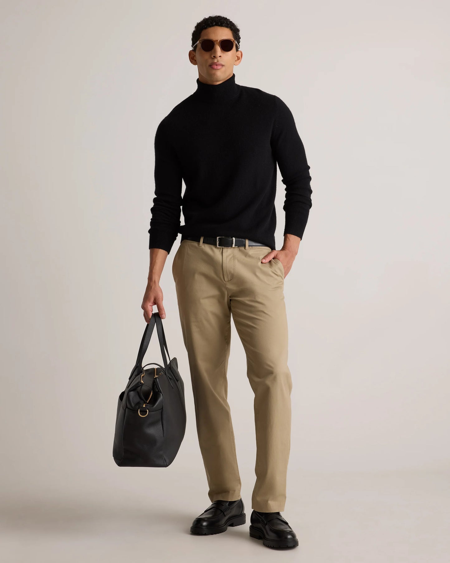 Mongolian Cashmere Turtleneck Sweater - S / Black