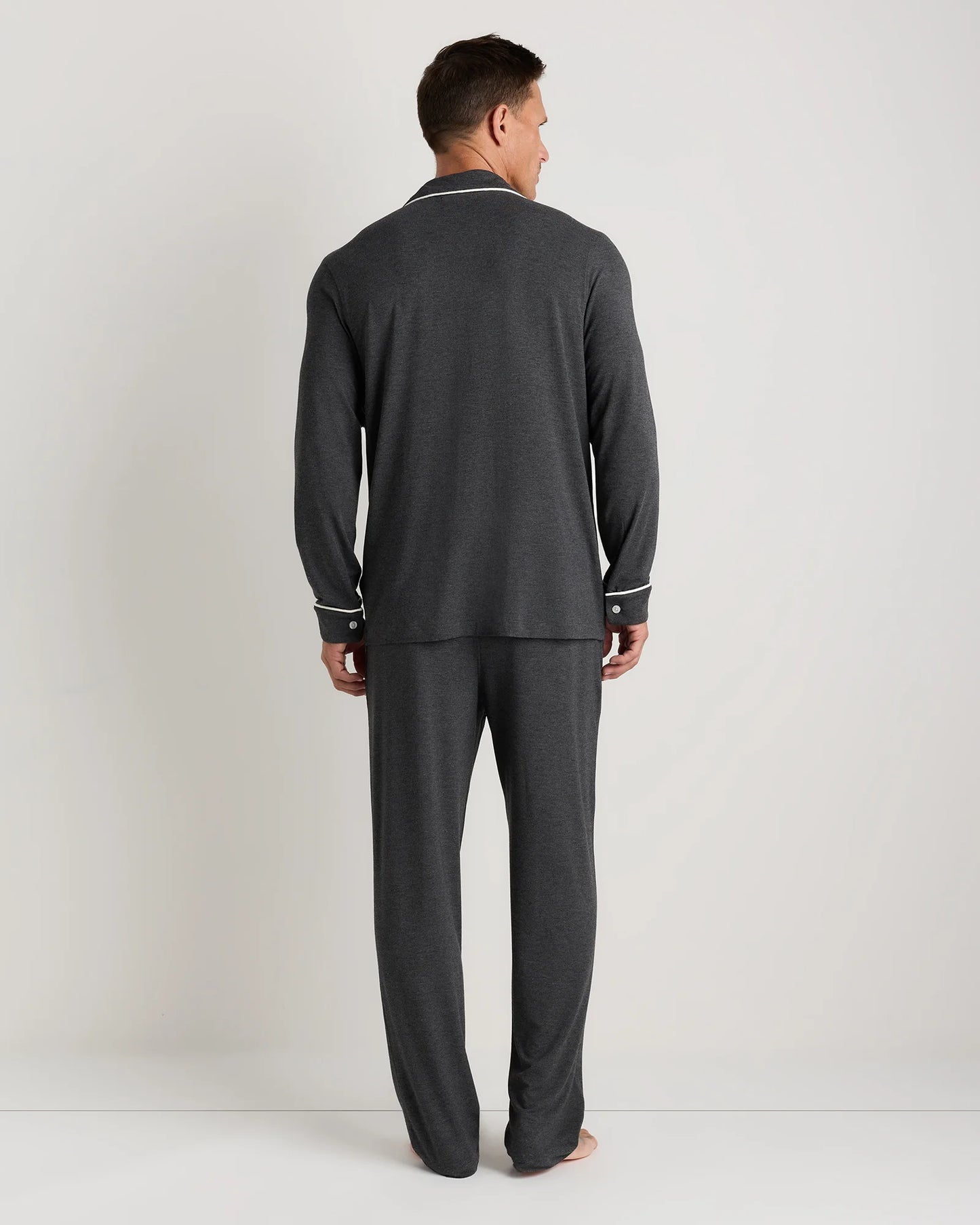 Bamboo Jersey Long Sleeve Pajama Set - S / Deep Navy
