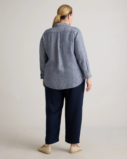 100% European Linen Long Sleeve Shirt - 1X / Flax
