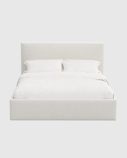 Square Bed in Performance Velvet - Full / Chocolate