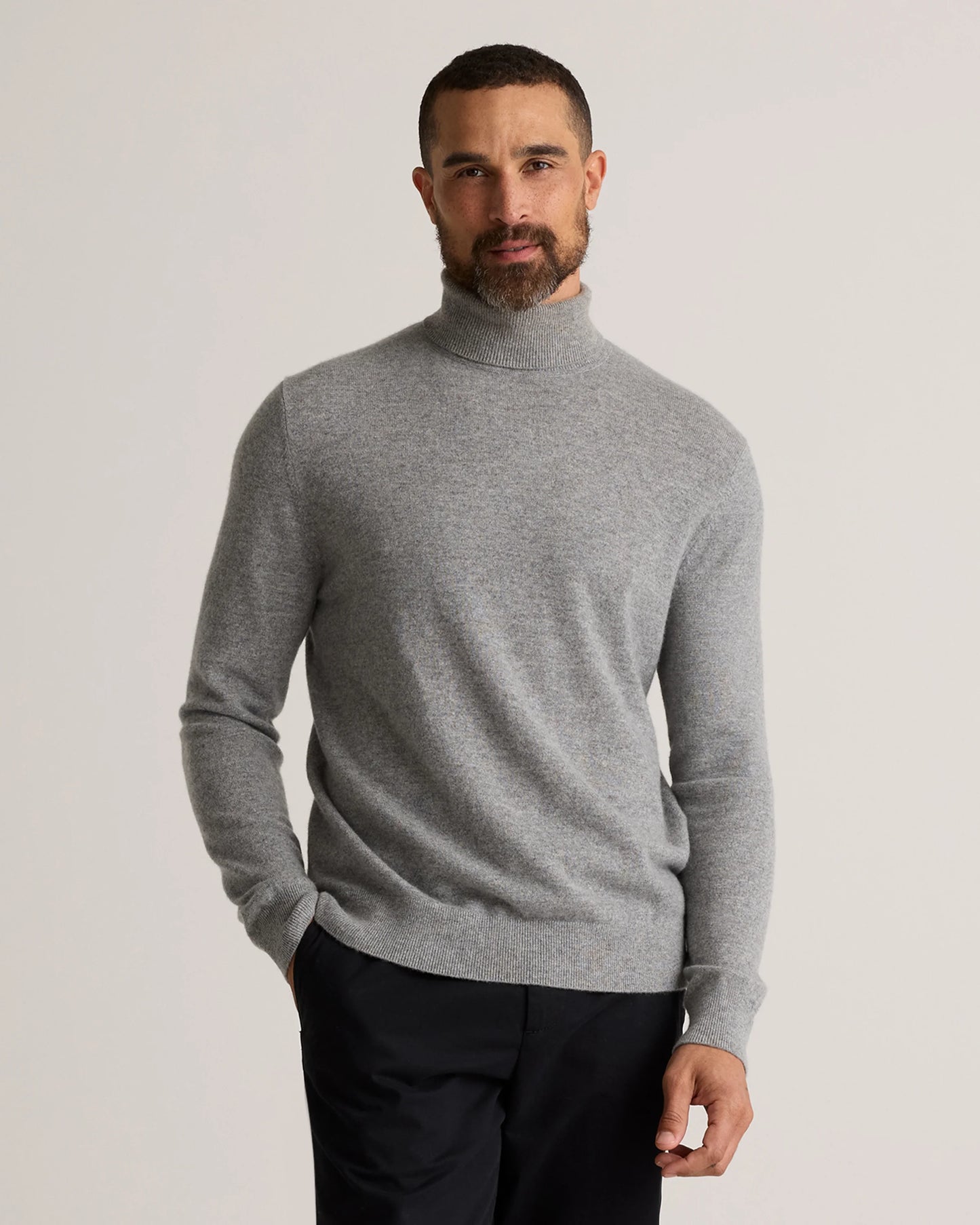 Mongolian Cashmere Turtleneck Sweater - S / Black