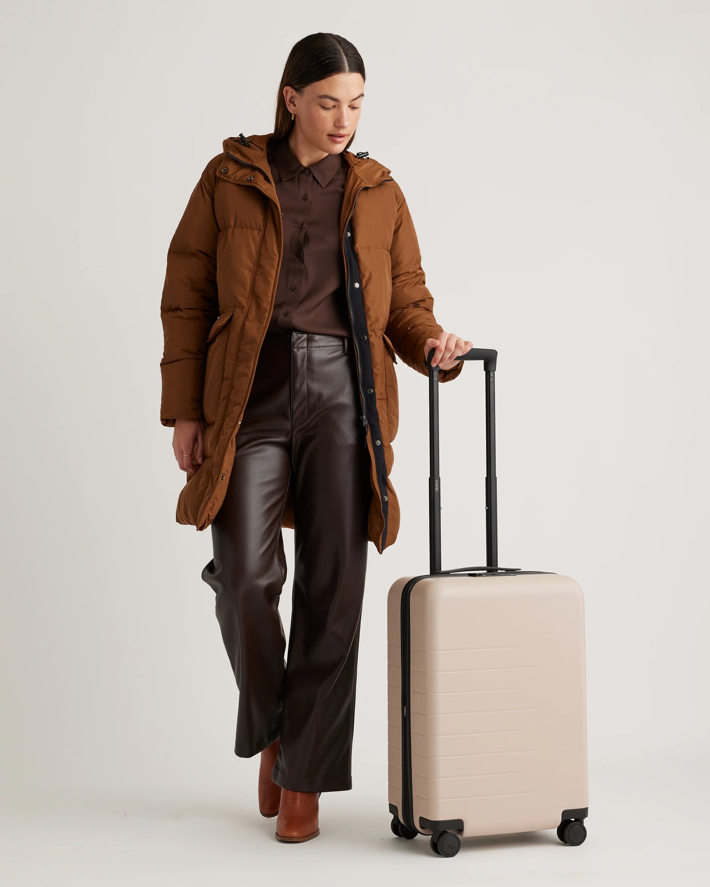 Expandable Carry-On Suitcase - One Size / Dark Green