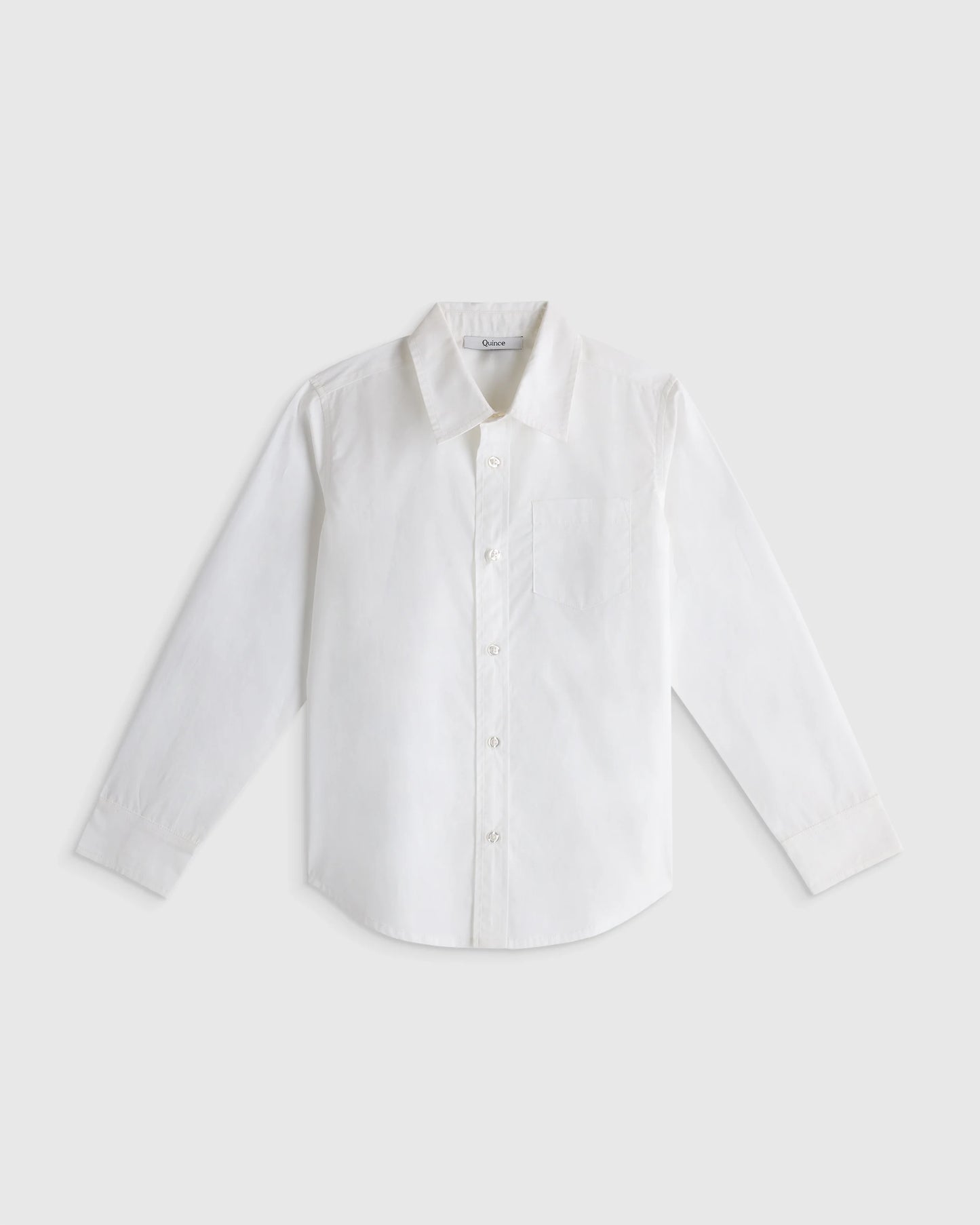 100% Organic Cotton Poplin Long Sleeve Button Down - 3T / White