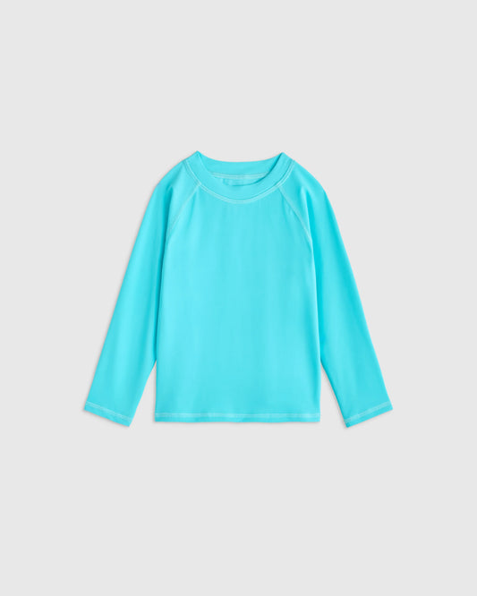 Long Sleeve Raglan Rash Guard - 2T / Island Aqua
