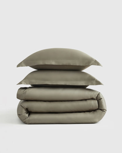 Signature Giza Cotton Sateen Duvet Cover Set - Twin / Sand