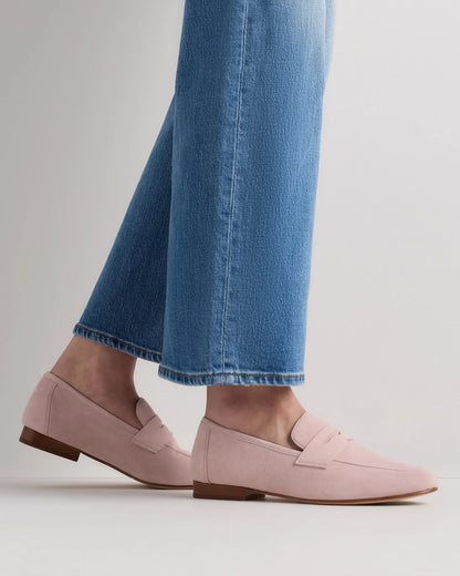 Italian Suede Penny Loafer - 5 / Almond