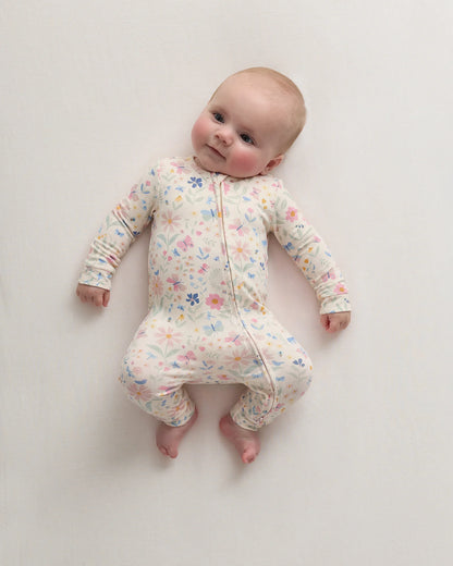 Bamboo One Piece Pajama - 0-3M / Wildflower Dreams