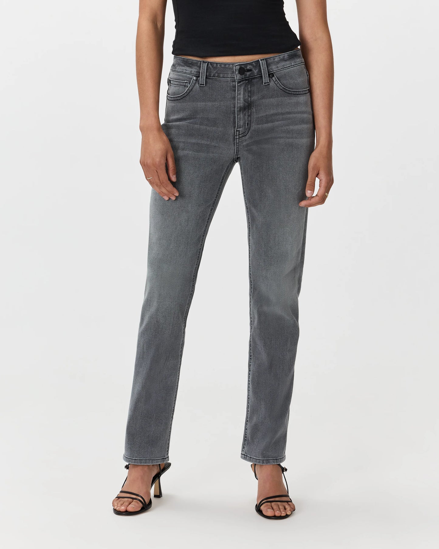 Luna Stretch Slim Straight Jeans - 24 / Black