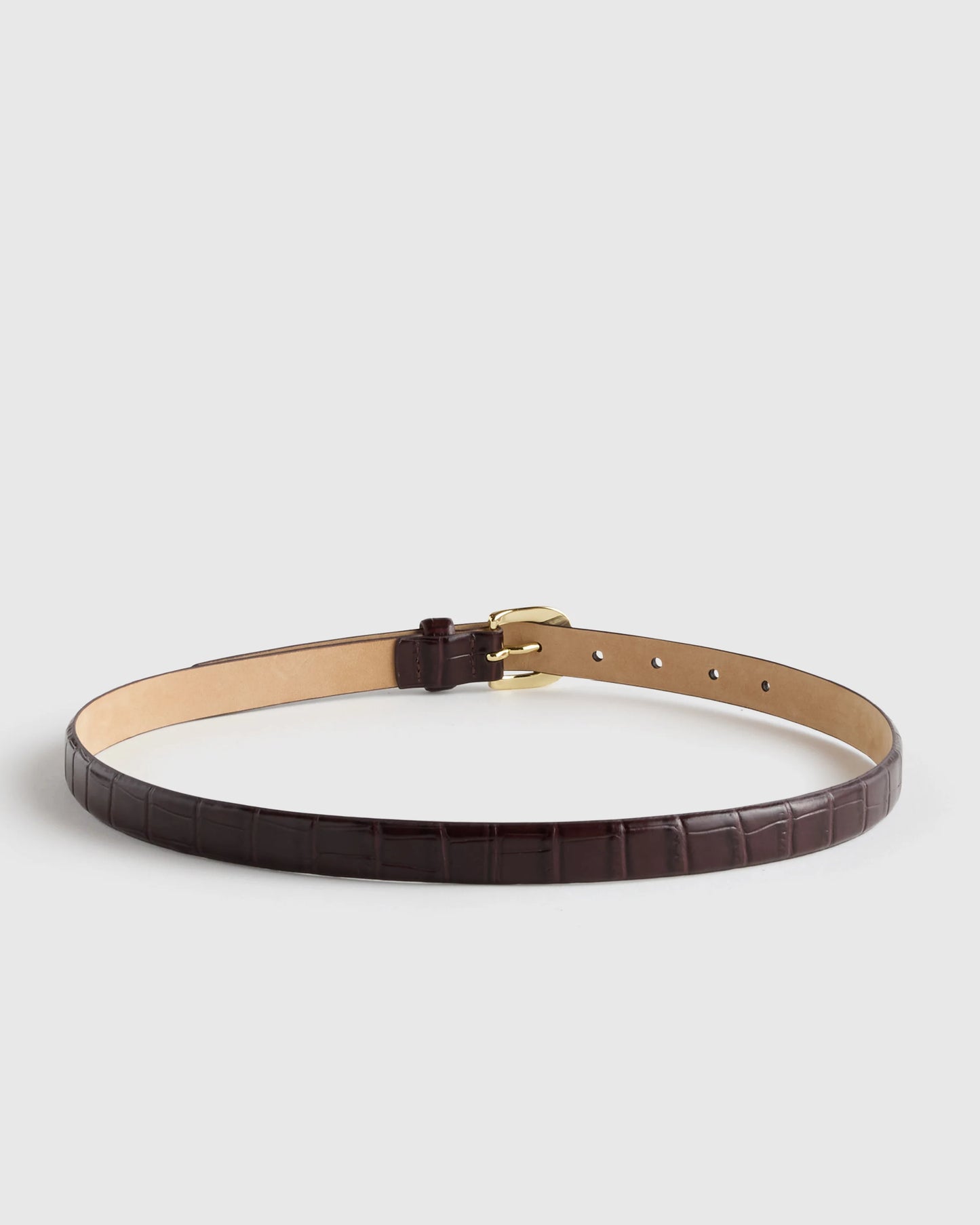 Sofia European Leather Skinny Belt - XS / Black
