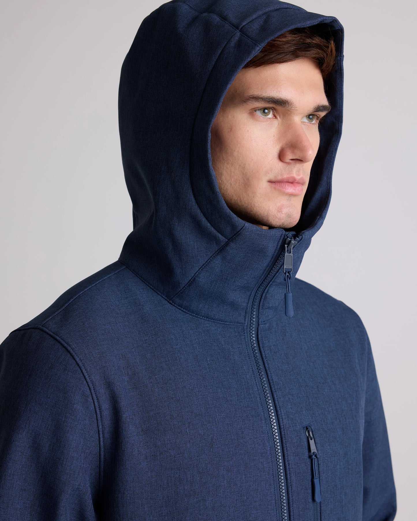 Softshell Fleece-Lined Full-Zip Hooded Jacket - XS / Heather Shady Charcoal