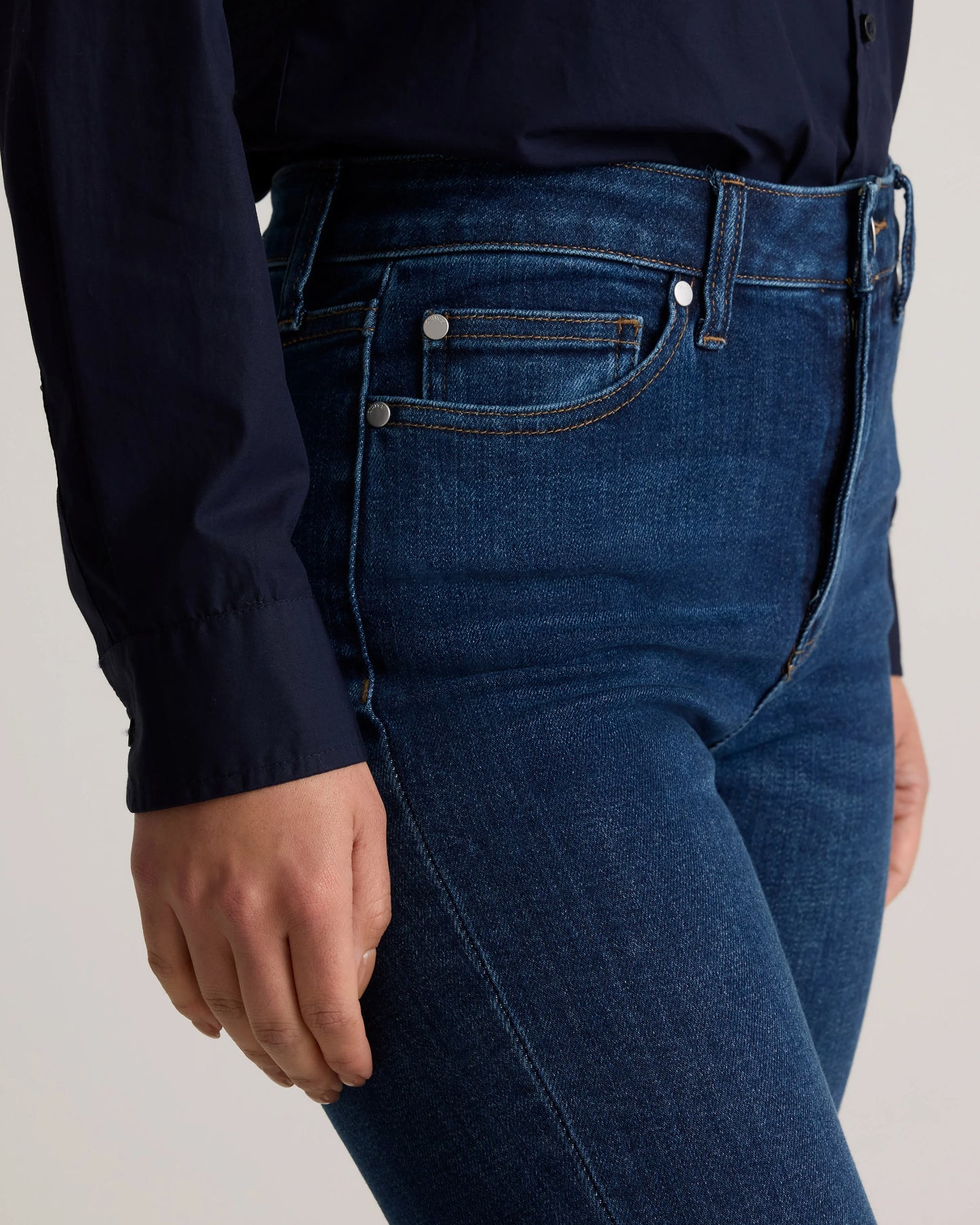 Bella Stretch Kick Flare Jeans - 24 / Deep Rinse