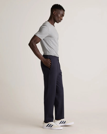 Stretch Knit Pintuck Trousers - S / Navy