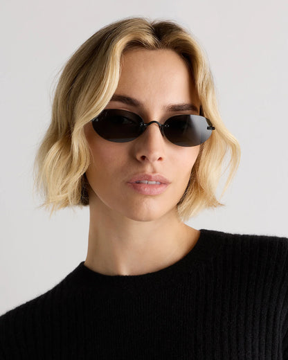 Seoul Polarized Stainless Steel Sunglasses - Standard / Black with Grey lens