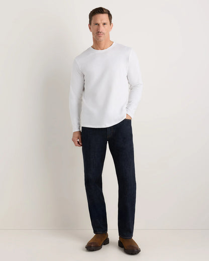 100% Organic Cotton Slub Long Sleeve Tee - S / Classic White