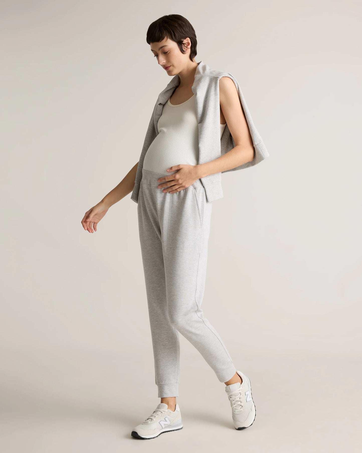 SuperSoft Fleece Maternity Joggers - XS / Off-White