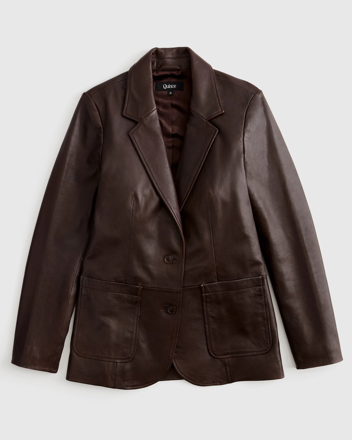 100% Leather Blazer - XS / Rich Brown