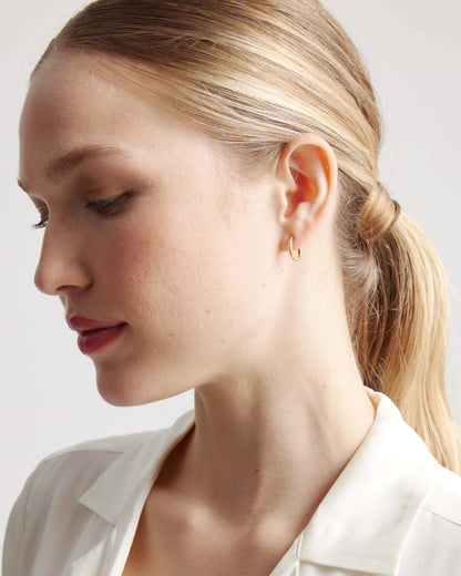 Hammered Nina Small Hoops - One Size / Gold Vermeil