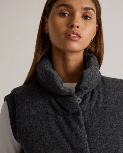 Mongolian Cashmere Puffer Vest - XS / Black