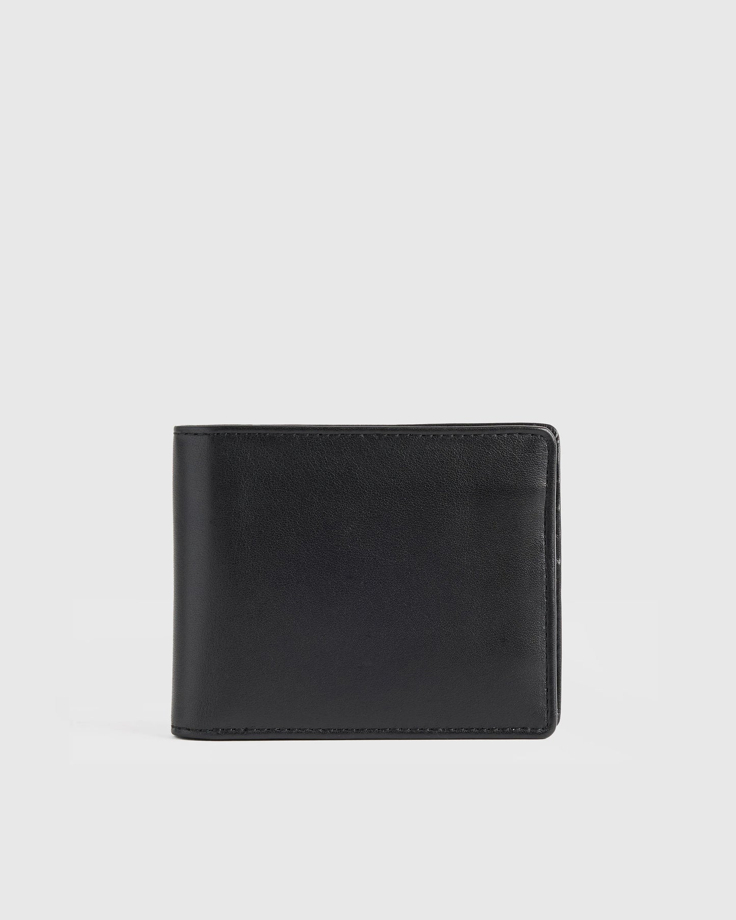 Italian Leather Bifold Wallet - One Size / Black