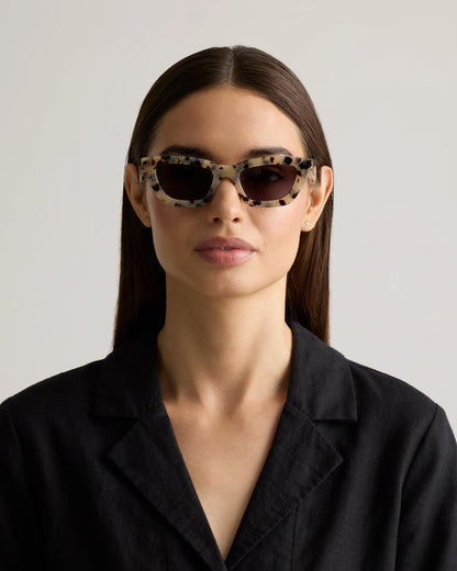 Jackie Polarized Acetate Sunglasses - One Size / Cream with Brown Lens