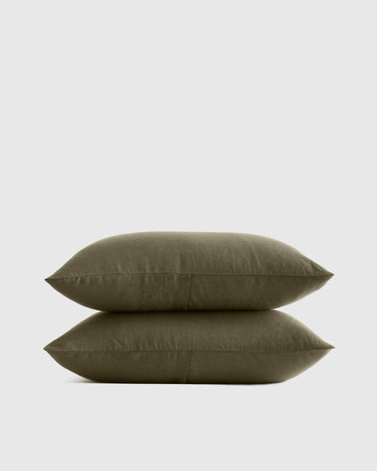 European Linen Sham Set - Standard / White